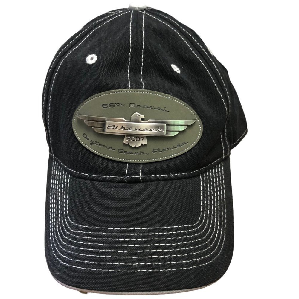 Nwot Bikeweek Cap Hat Daytona Beach Metal Eagle On Patch Black Adjustable Strap Nwot Bikeweek Cap Hat Daytona Beach Metal Eagle On Patch Black Adjustable Strap
